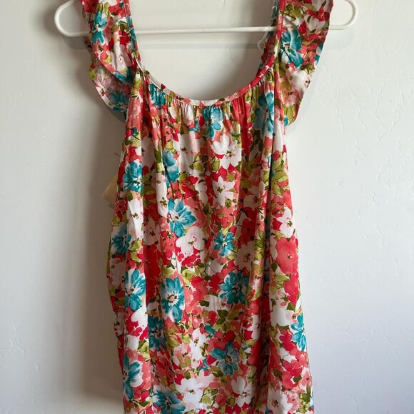 NWT First Love small Pink floral top with ruffles - Picture 1 of 3